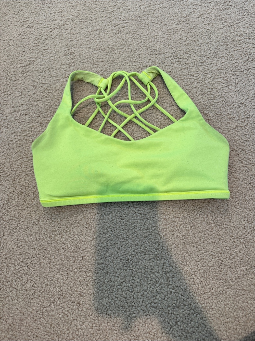 lululemon athletica Neon Lime Green Strappy Sports Bra